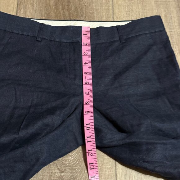 THEORY Emery Linen Pants Size 6 Navy Blue - Picture 8 of 13